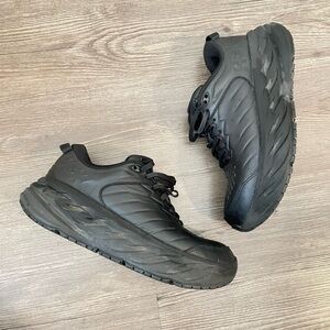 HOKA Bondi SR Sneakers Womens Size 8 Black Leather Slip Resistant Work Shoes
